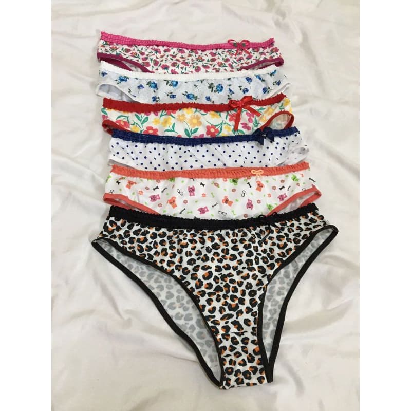 Kit Com 5 Calcinhas Básica Feminina Estampada Calça Calçola De Romantic Confortável