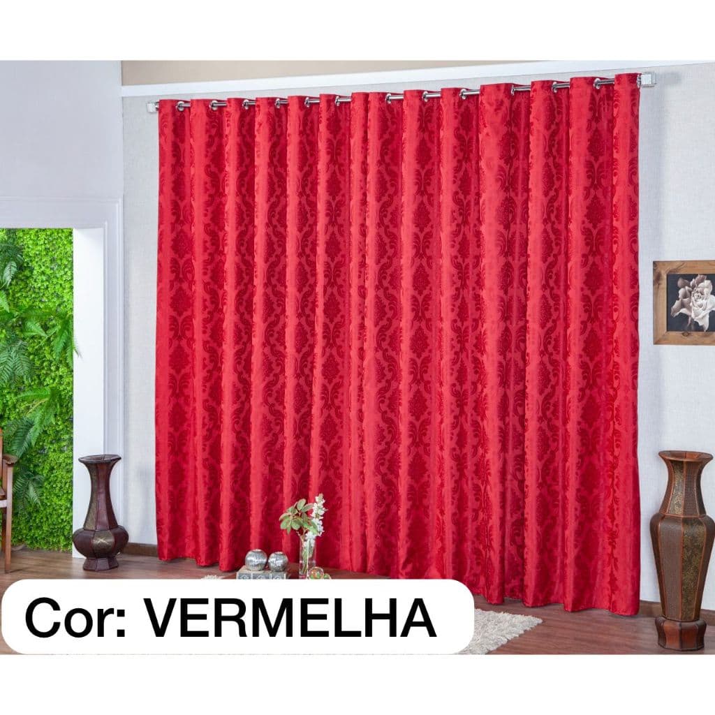 Cortina Jacquard Sala E Quarto 7.00 X 2.70mts Varão Simples 28mm