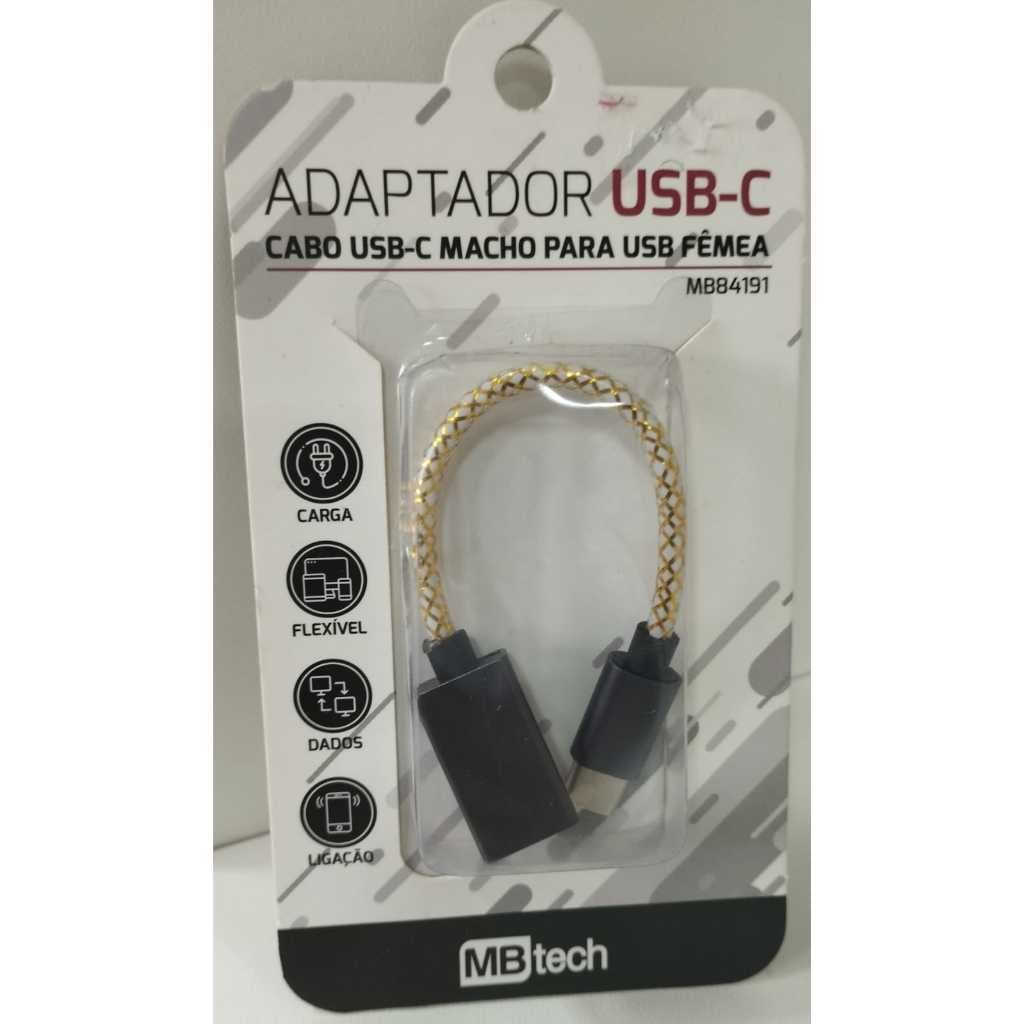 Cabo OTG Tipo Tipo C Pendrive USB Femea Celular