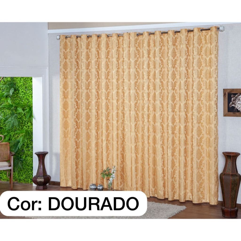 Cortina Jacquard Sala E Quarto 8.00 X 2.70mts Varão Simples 28mm
