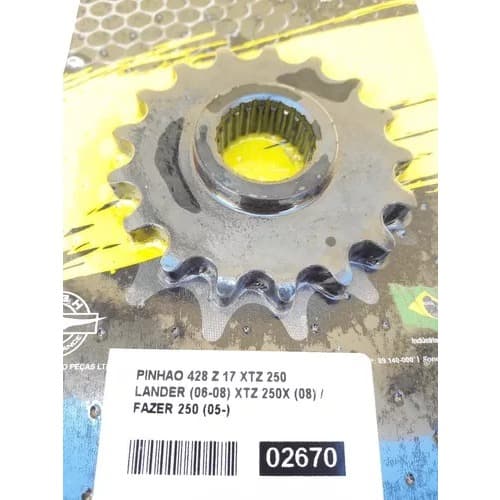 Pinhão Durag 17 Dentes Yamaha Fazer 250 Fz 250 - Passo 428