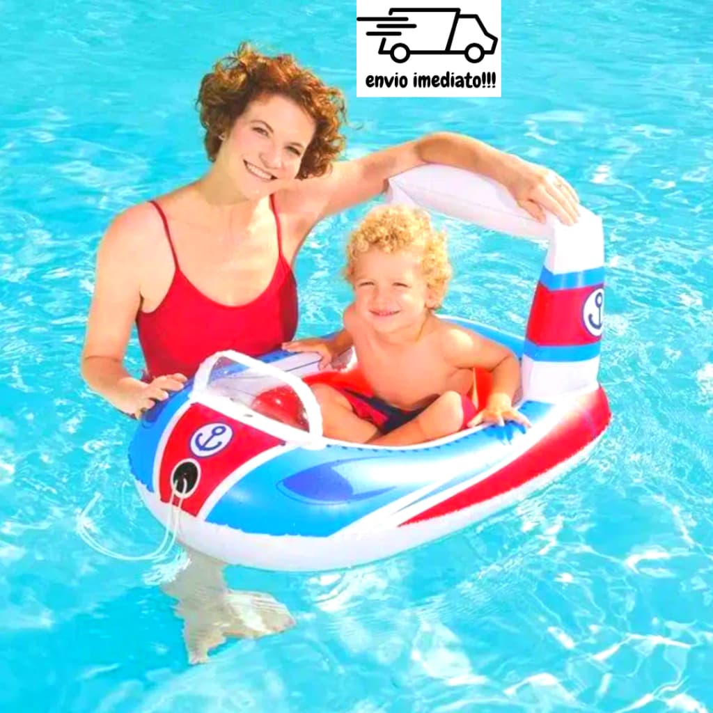 Bóia Bote Inflável Para Crianças Modelo Barco 99 x 66 cm Boia Infantil Para Piscina