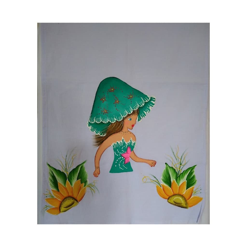 Pano de Prato Boneca Chapéu 50x75cm Para Fazer Saia Crochê ou Tecido