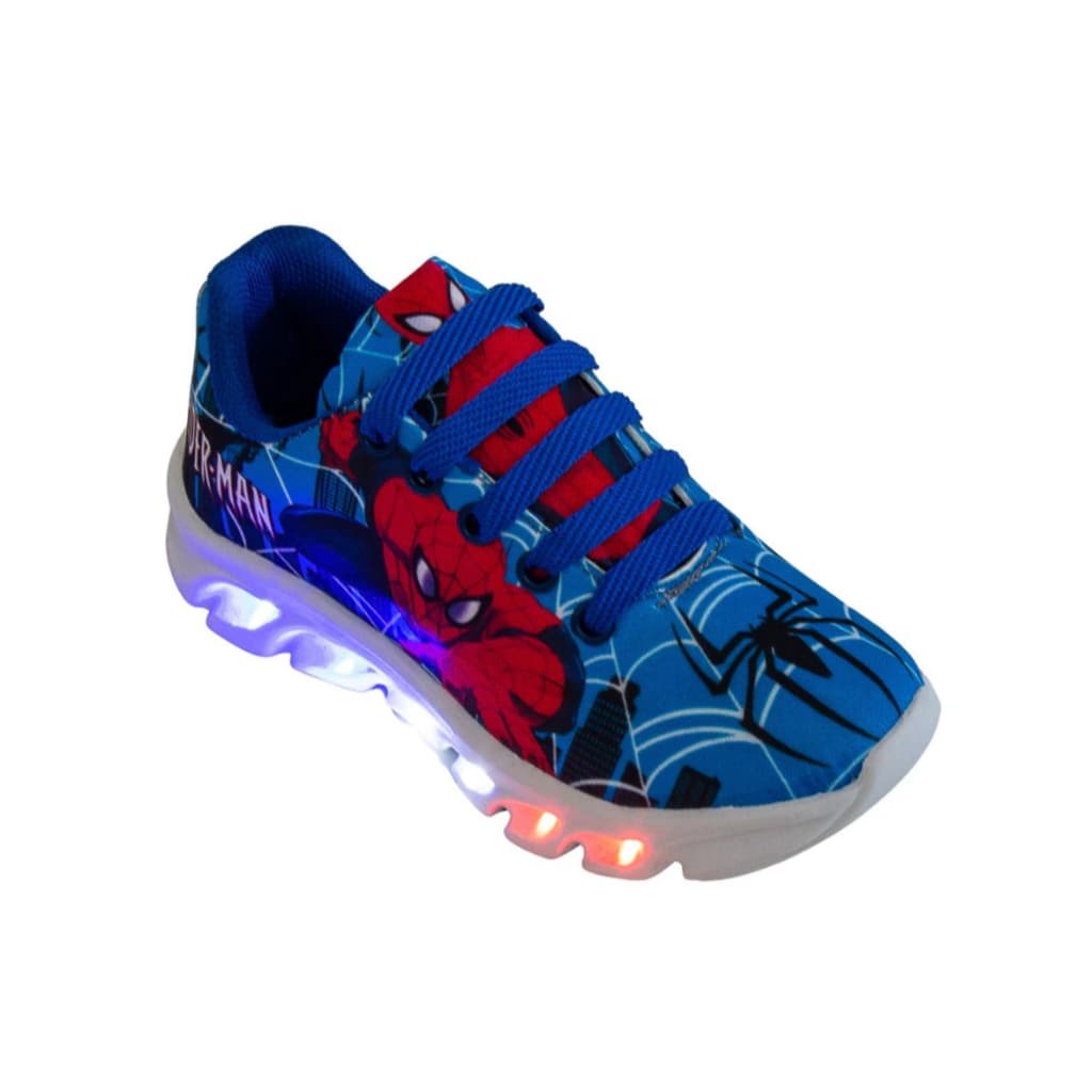 Tenis Led Infantil Masculino Homem Aranha Royal