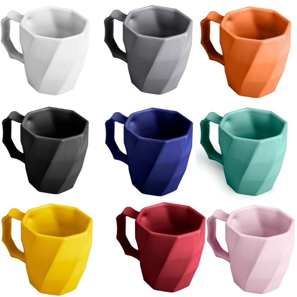 Canequinha Xicara de Café Cerâmica Louça Lisa 120ml Cores Variadas