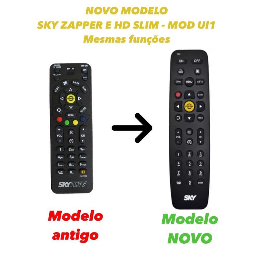 Controle sky Remoto Sky Hd Hdtv Zapper Normal Original E Novo com PILHAS
