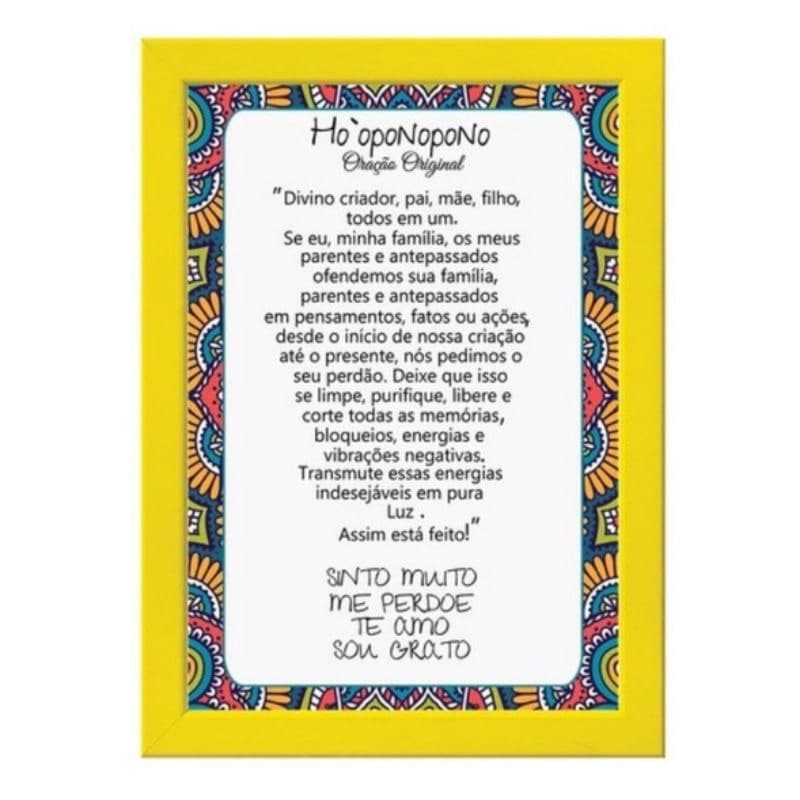 Placa Decorativa Oração Original Ho’oponopono