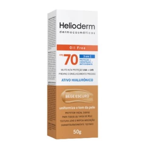 Protetor Solar Helioderm Facial FPS 70 Bege Escuro