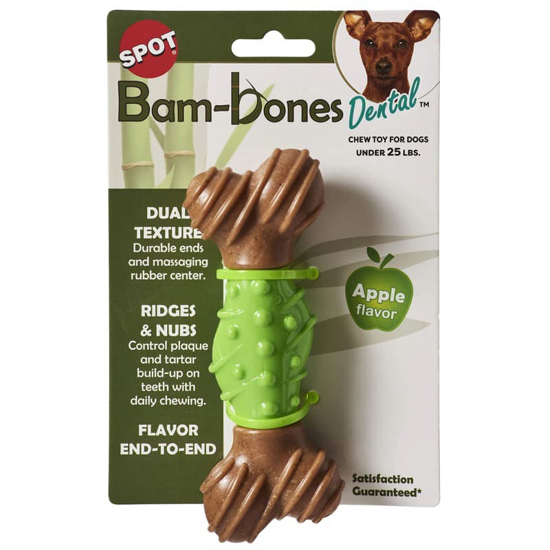 Brinquedo Mordedor BambooBone Osso Maçã Verde