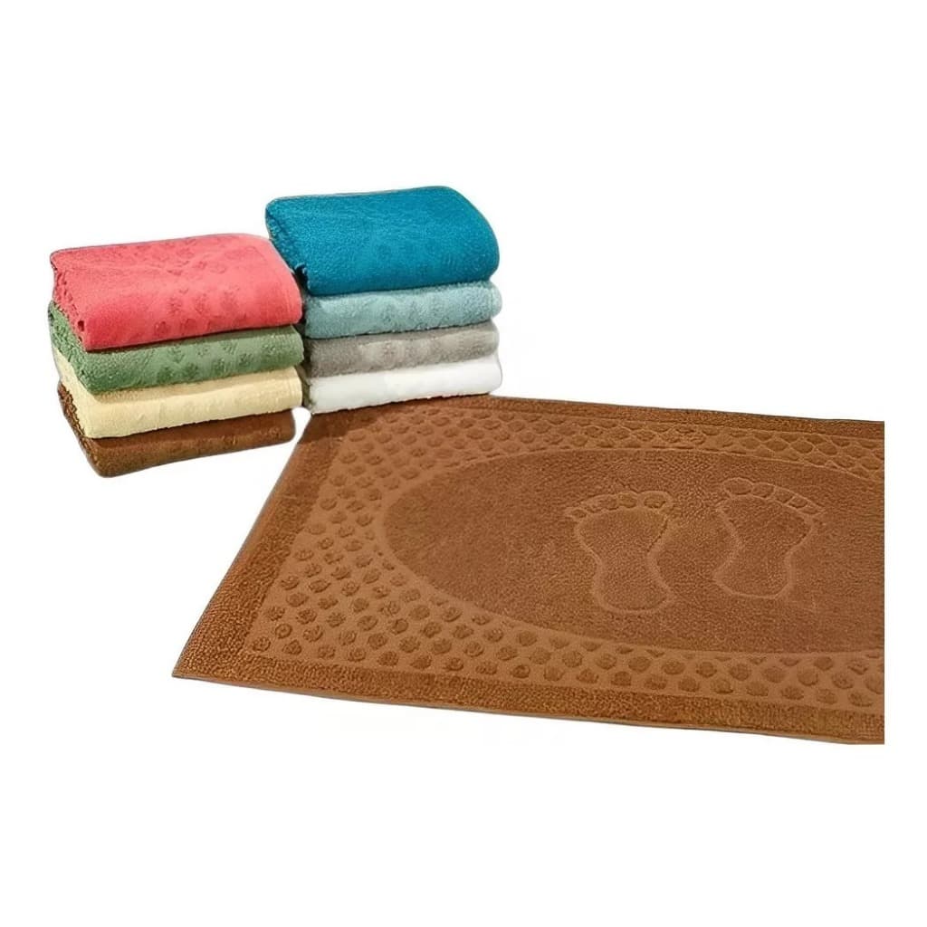 2 Toalhas de Piso Tapete Para Banheiro Alta Absorção Felpudo Macio Grosso 100% Algodão 400g/m2
