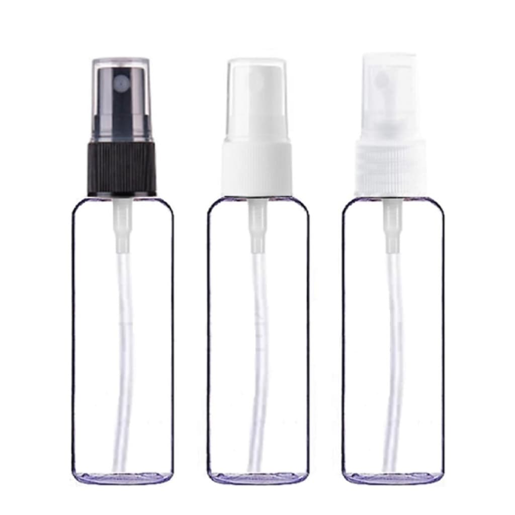 50 Frascos Plástico Pet 60 Ml Cilíndrico Com Válvula Spray