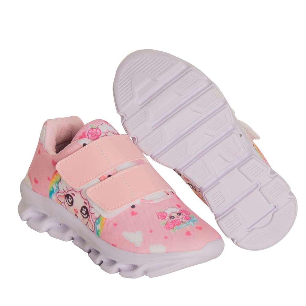 tenis feminino ovelhinha velcro com led