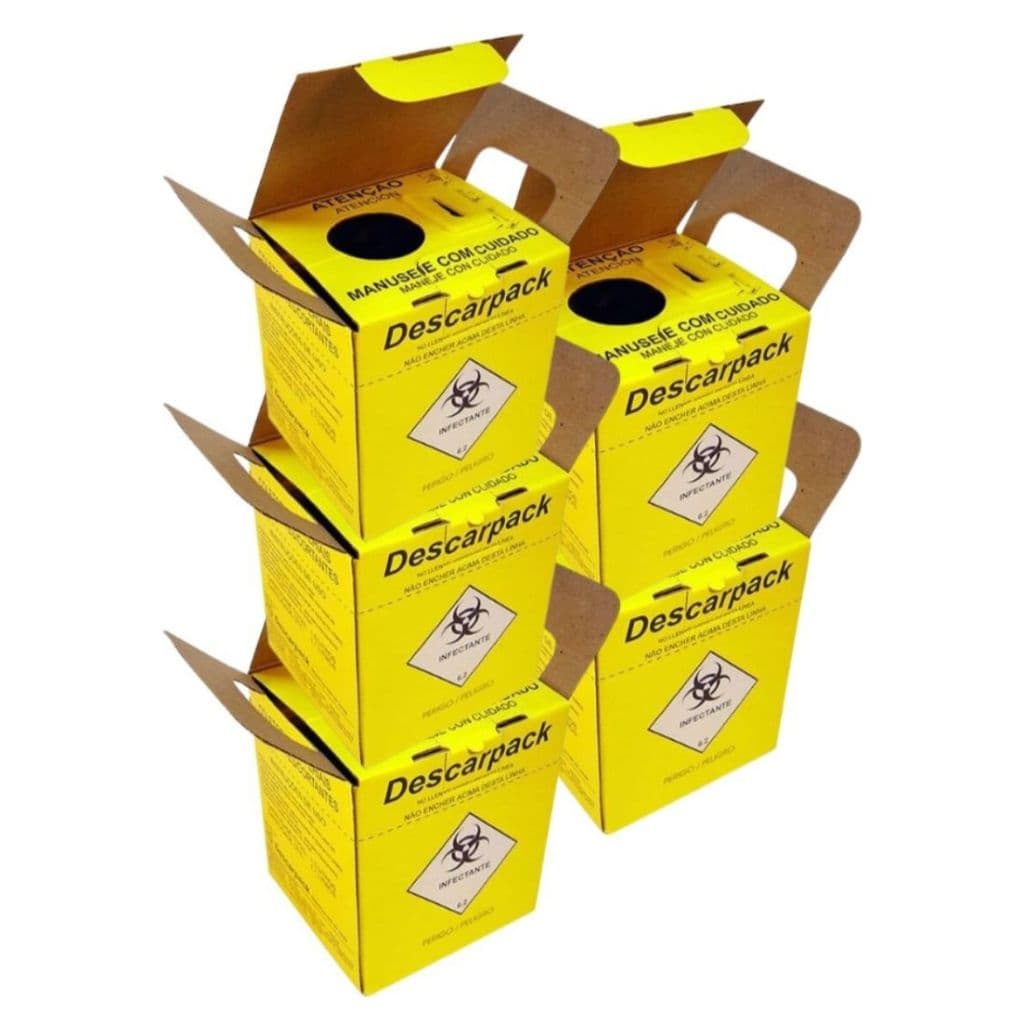Kit 5 Unidades Caixa Coletora Descartável 3,0 L Descarpack