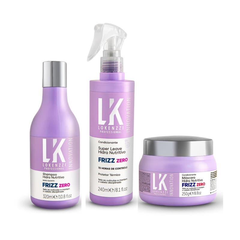 Kit 3 Produtos Frizz Zero Lokenzzi Tratamento