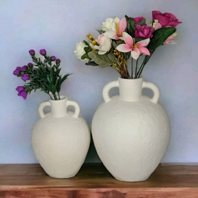 Jarros  Floreira Nórdicos em Cerâmica Branco Fosco Rústico Modernos decorativo Decoração de Interiores