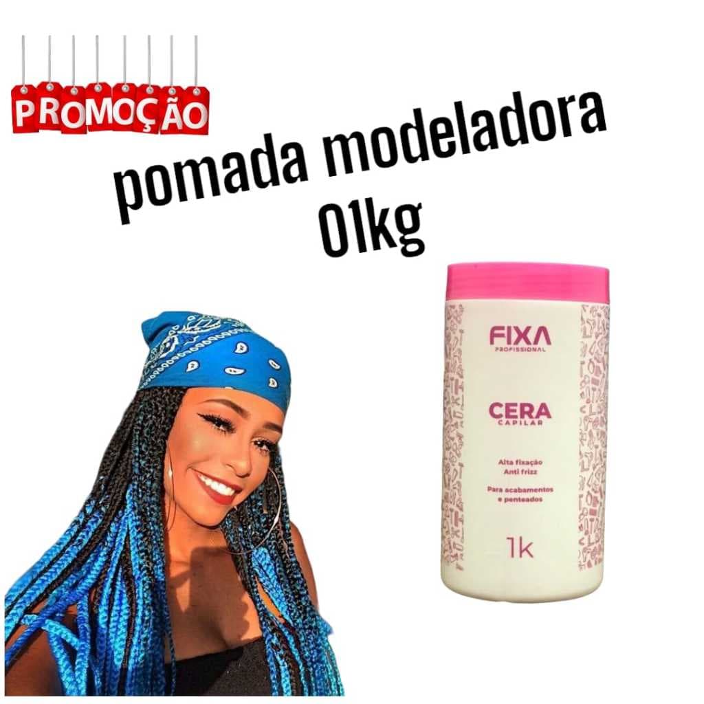 pomada cera modeladora 01 kilo trancista barbeiro acabamento baby hair jumbo fibras oferta