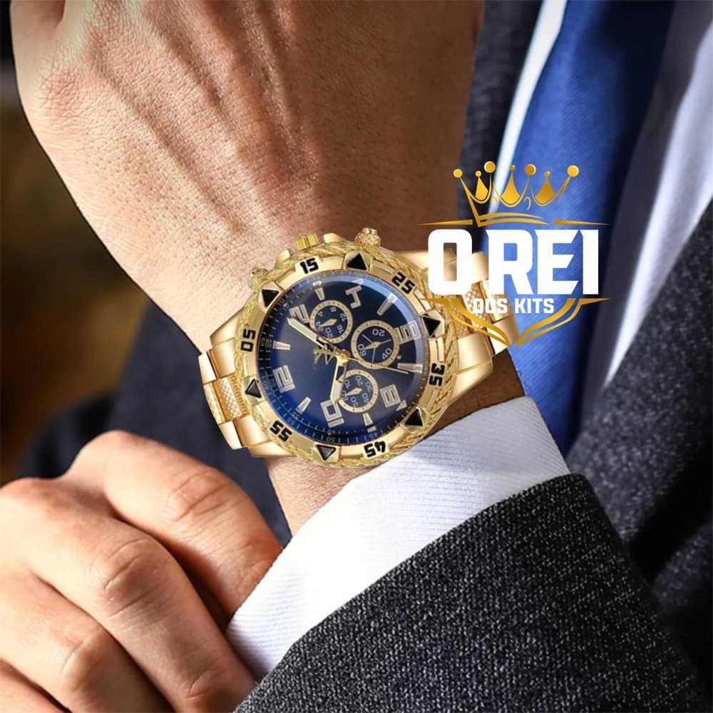 Relogio Masculino Dourado Ouro Relógio Masculino Prata Aço Inox