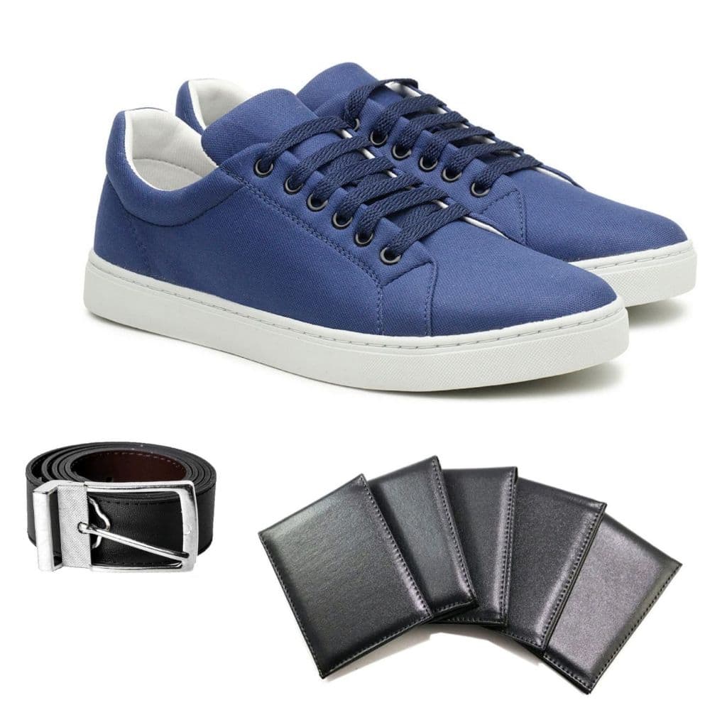 Kit Tenis Casual Masculino Puro Charme Dia a Dia com Cinto e Carteira da Moda