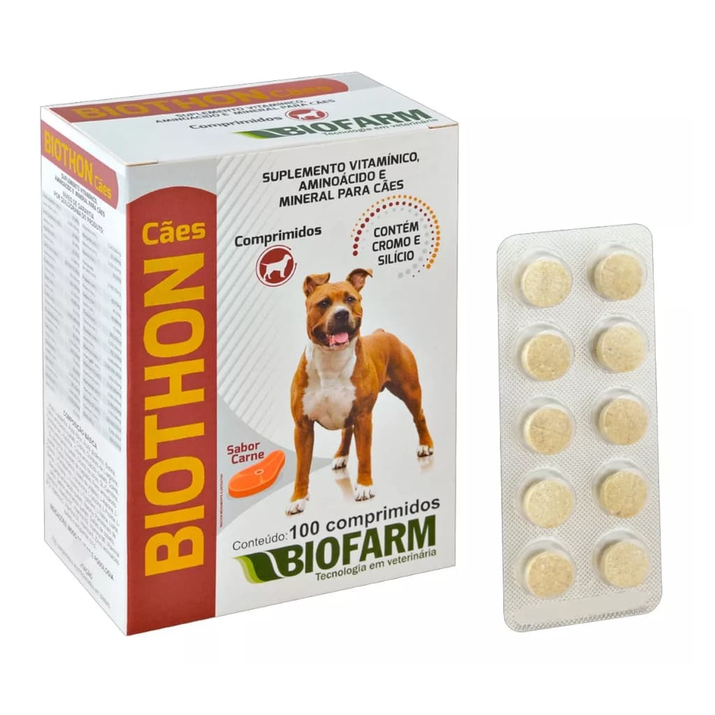 Biothon 10 Cp Suplemento Vitaminico Biothon Suplemento Canino – Energia e Bem-Estar