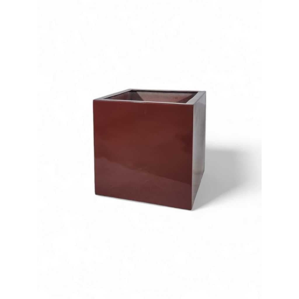 Vaso decoração para plantas altas para jardins e varandas em fibra de vidro 50cm Caixa Amazonita