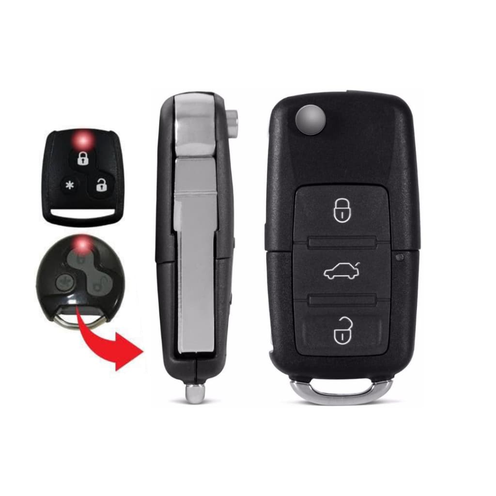 Chave Canivete Alarme Olimpus Led Vermelho Multimarcas PadLock