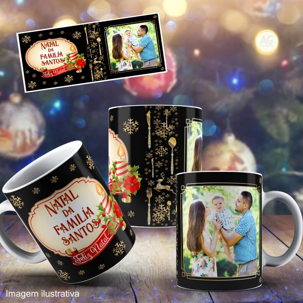 Caneca de Natal com Foto + Caixa