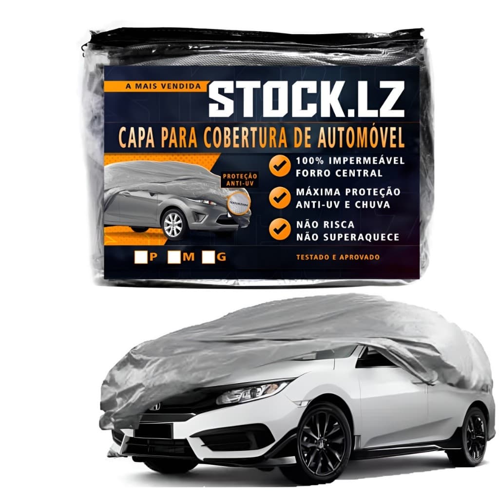 Capa Cobrir Carro Automotiva Forrada Impermeável 100% Protege Sol Chuva Poeira Hatch Sedan e Suv Anti-UV