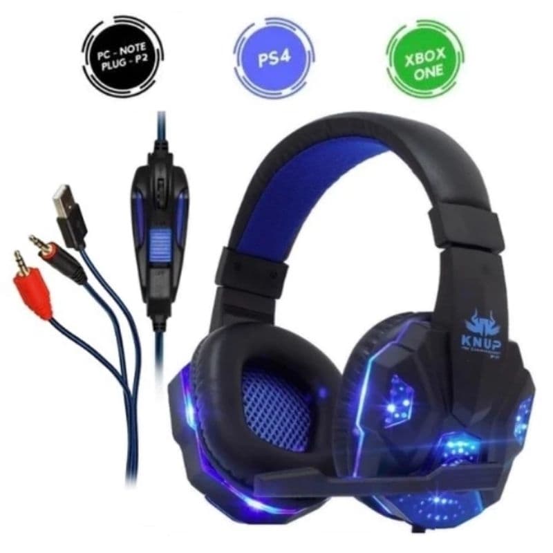 Headset Gamer Knup Original Qualidade Prime KP-397 Profissional Microfone Controle USB/P2/PC/MAC/XBOX/PS4/VOICE CHAT