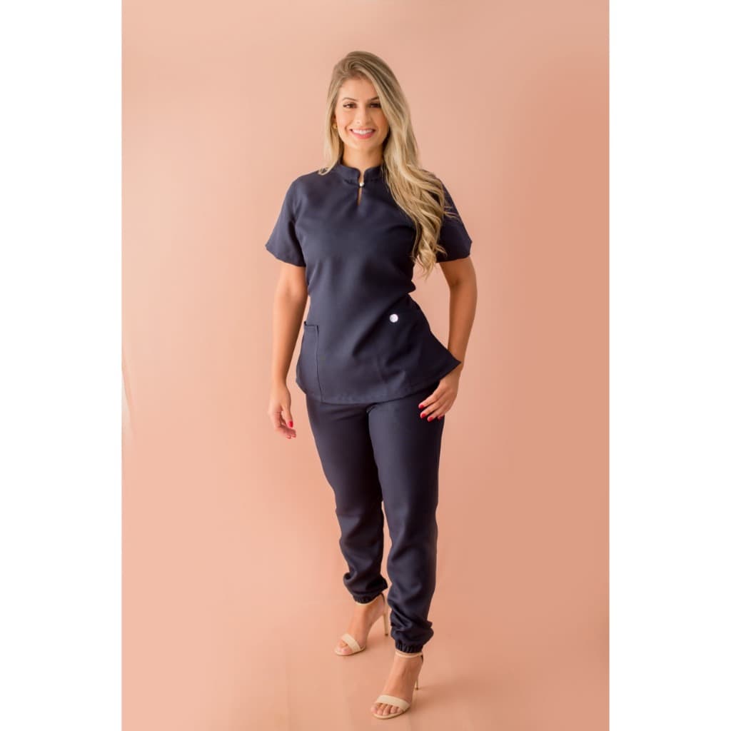 Scrub Pijama cirúrgico gola padre em oxford
