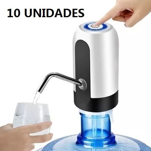 Kit 10 Bomba Elétrica De Galão Universal Com Carregamento USB Para Galão 5L/10L/20L
