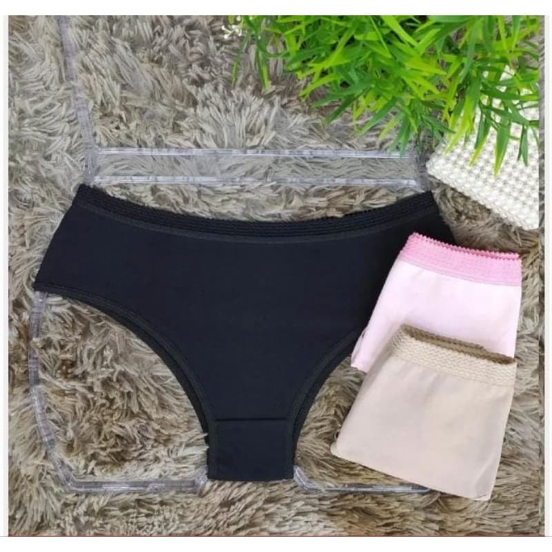Kit 5 Calcinha Plus Size Cintura Alta Algodão Cotton