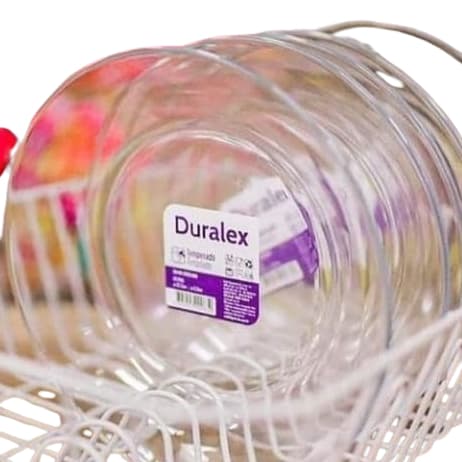 Conjunto com 4 pratos Duralex Astral Fundo Transparente vidro temperado