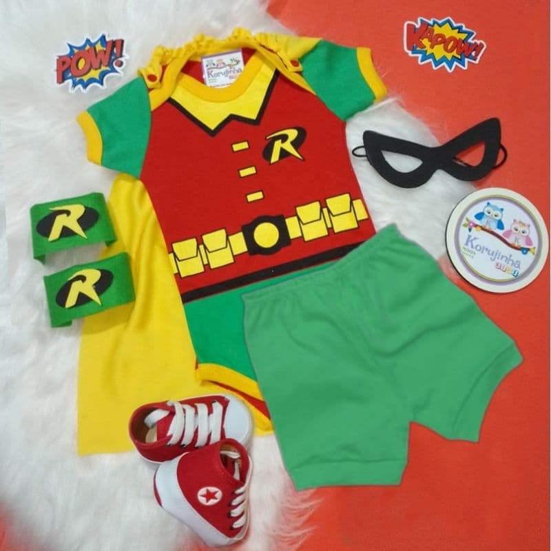 Body Bebê Temático Robin Fantasia Mesversário Ítens Opcionais