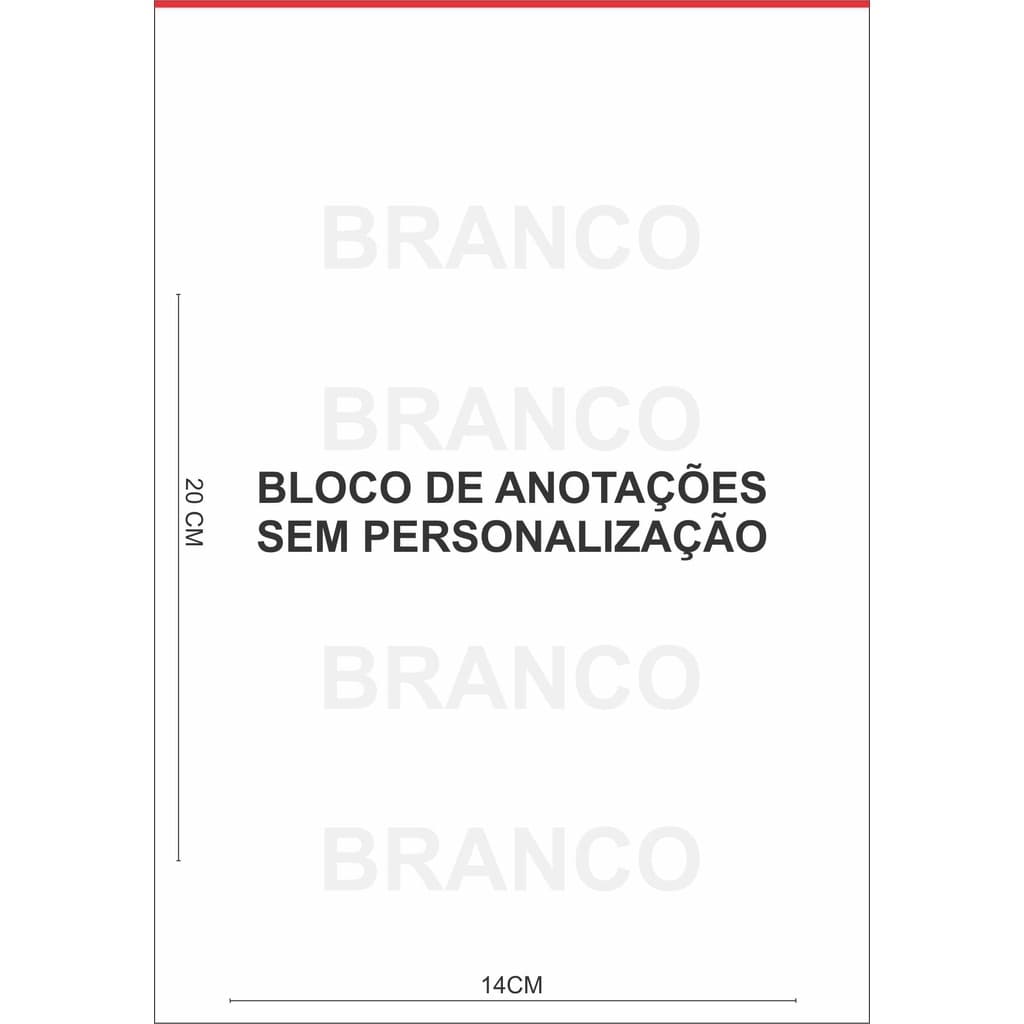 50 e 100 fls Bloco de anotações em branco - 14x20cm sem personalização