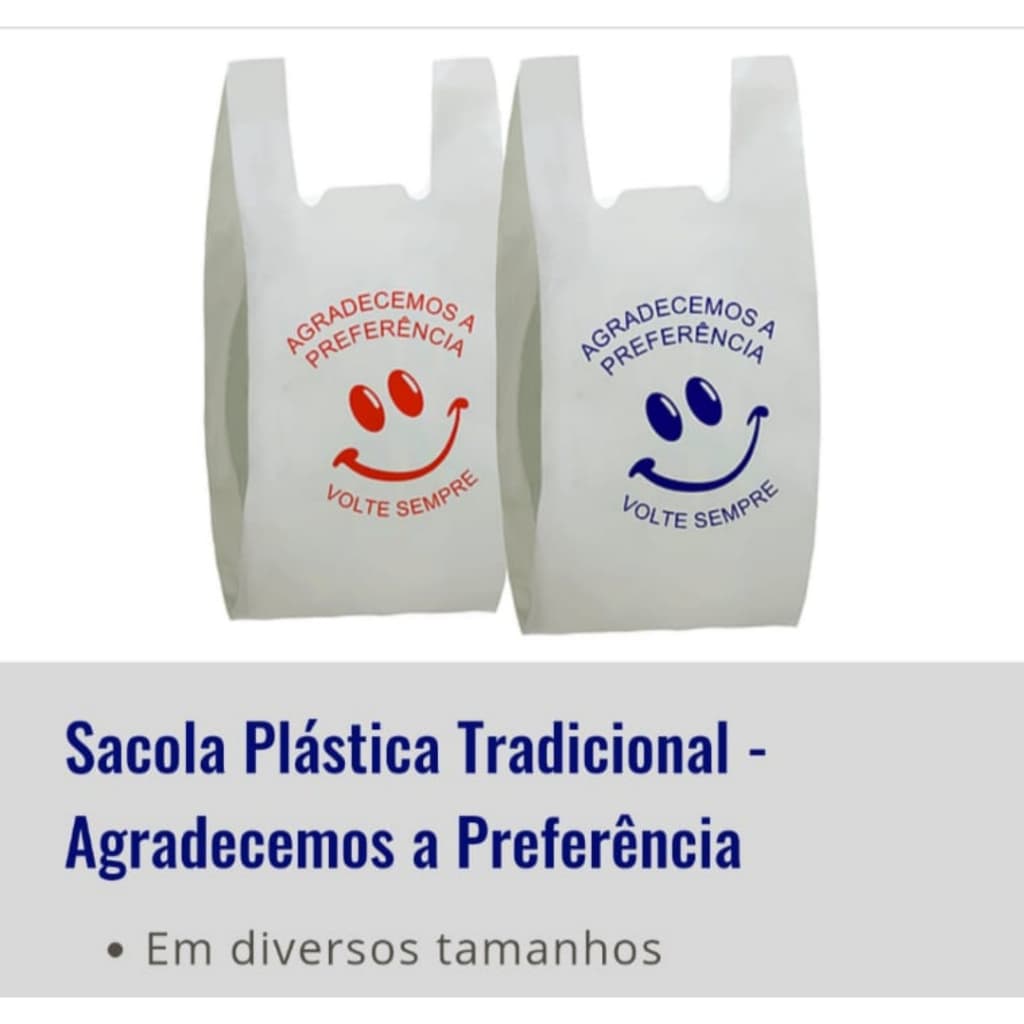 sacola plastica branca volte sempre 38x50 100 unidades