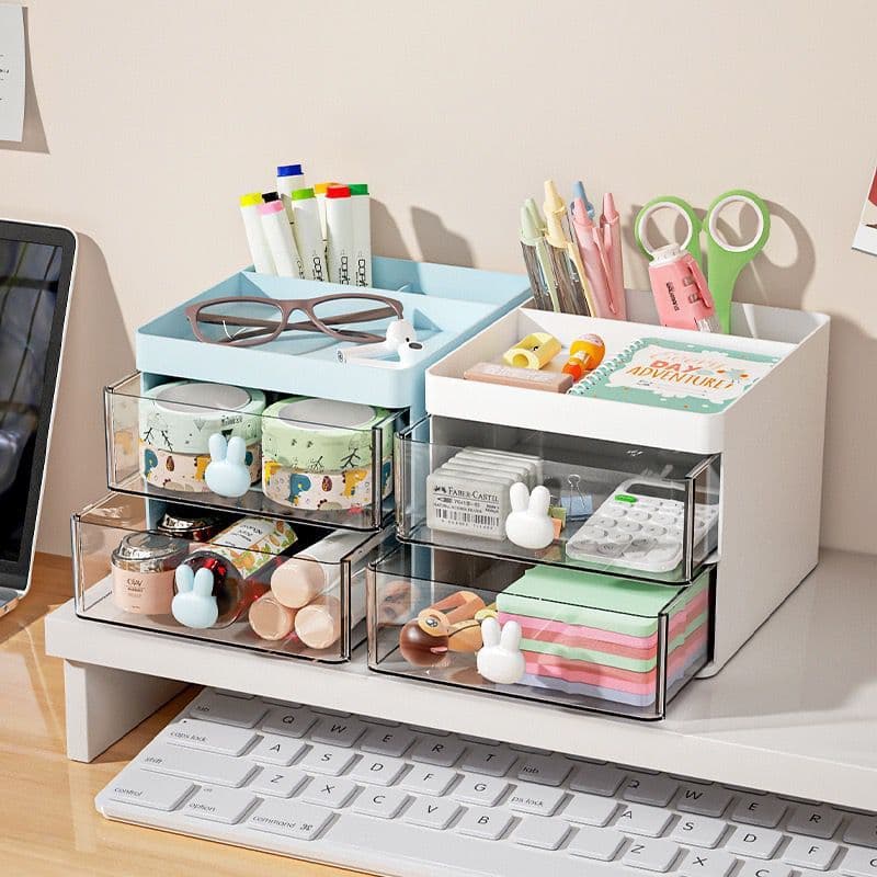 Organizador Mesa Coelho Porta Treco Caneta Gaveta/Maquiagem Escritório Multiuso