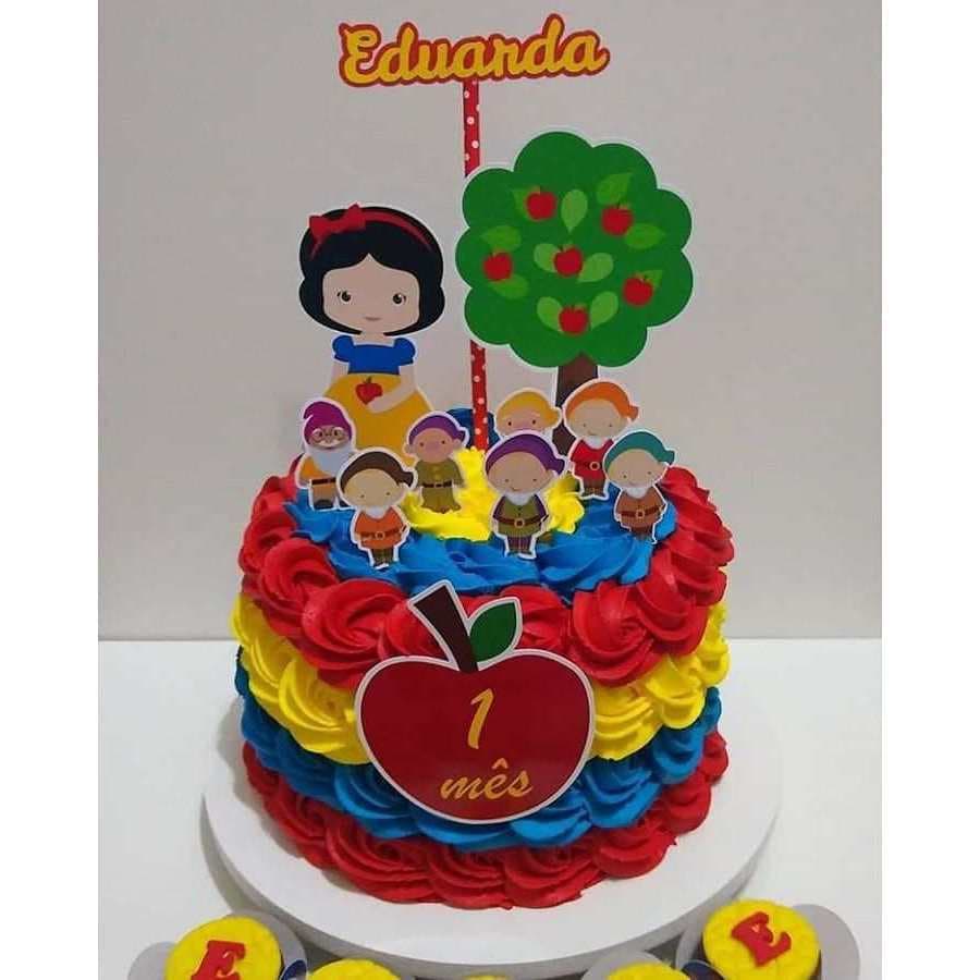 TOPO DE BOLO BRANCA DE NEVE