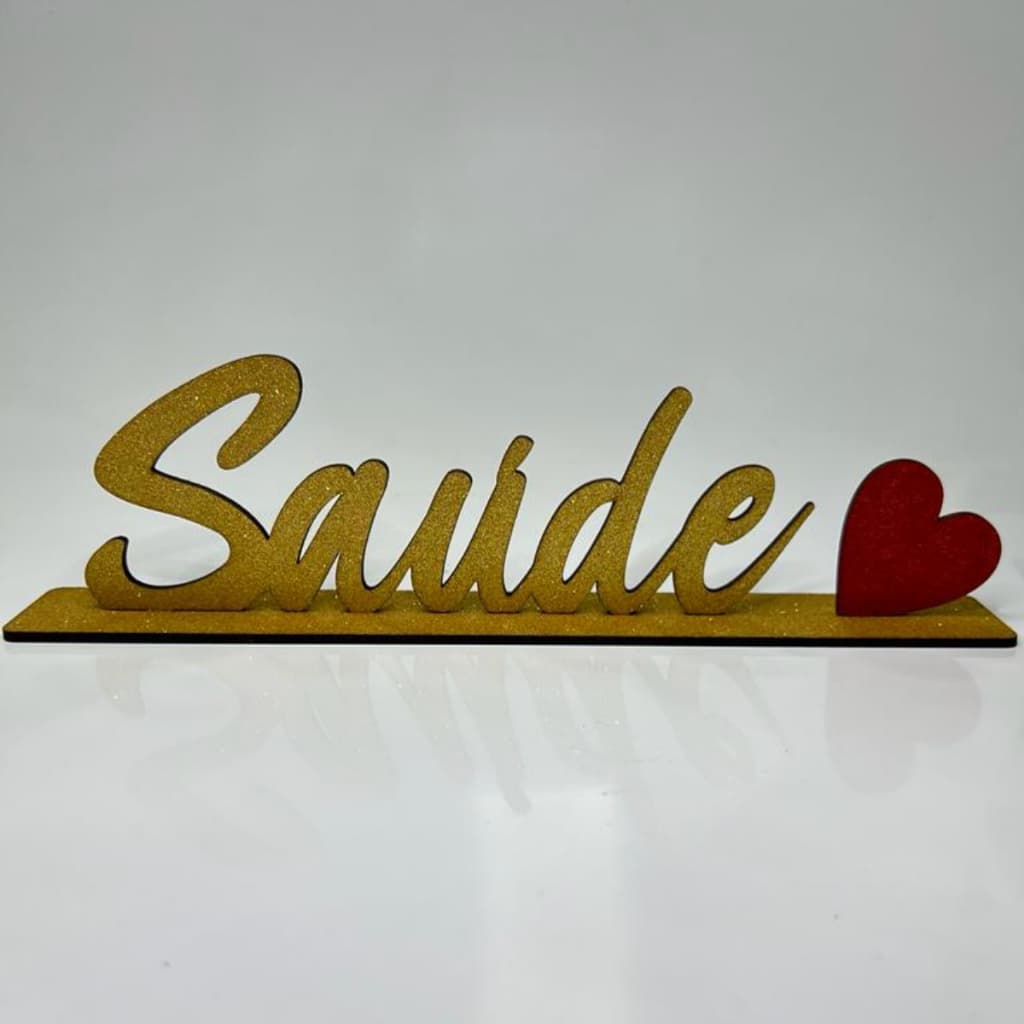 Placa Decorativa Com Base Para Mesa Estante Decoração Casa Saúde Amor Deus Família