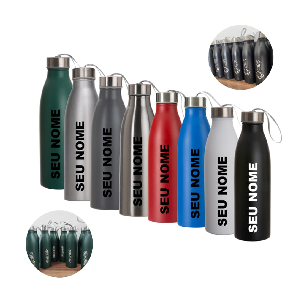 Garrafa Inox Personalizada Com Nome Logo