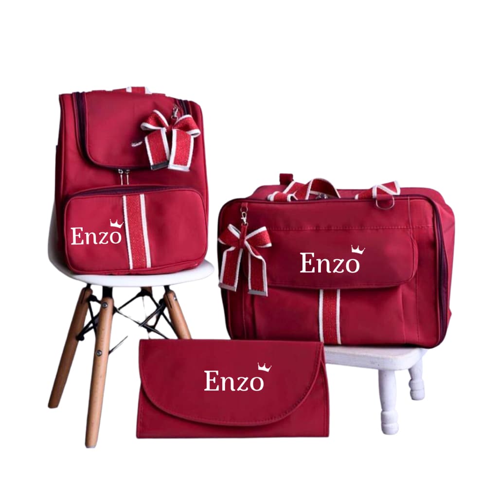 Kit Bolsas Maternidade Personalizada Mala Mochila Luxo 03 Peças