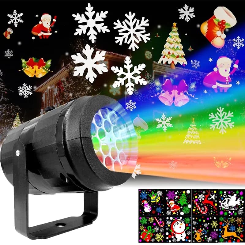 Projetor Led Desenhos Natalinos Laser decoração de natal luz colorida rotativa Lâmpada canhão Festas