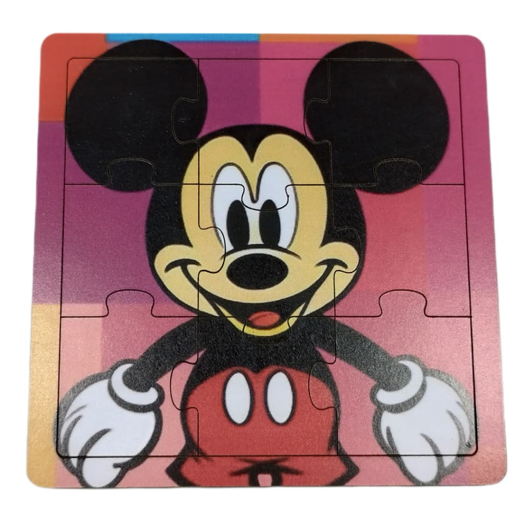 Quebra cabeça de madeira MDF Mickey 9 peças