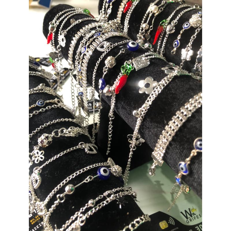 5 pulseiras femininas prata 925