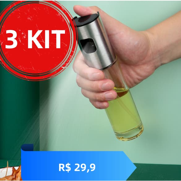 3 Spray Pulverizador Vidro Borrifador Azeite Vinagreessenciais De Cozinha Promoções