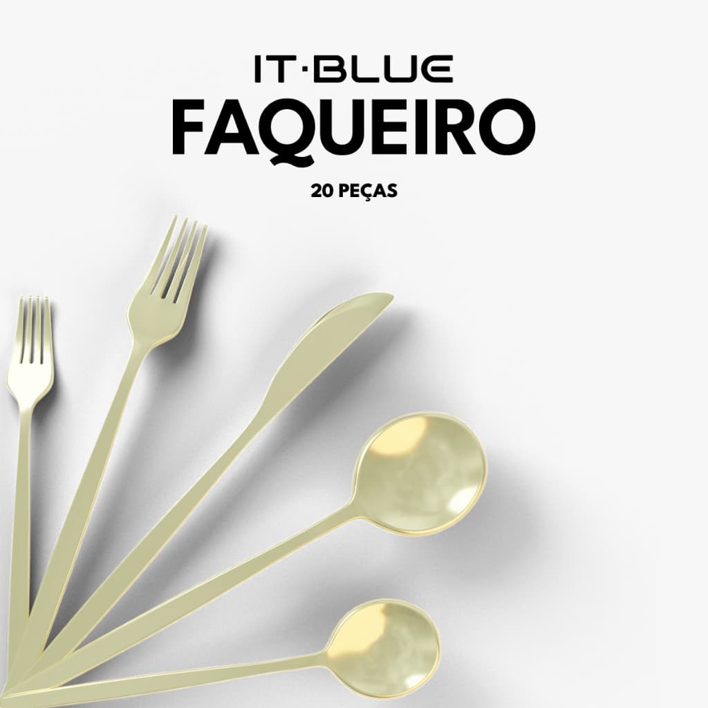 Kit 20 Peças Talheres de Aço Inox Garfo Colher Faca Faqueiro