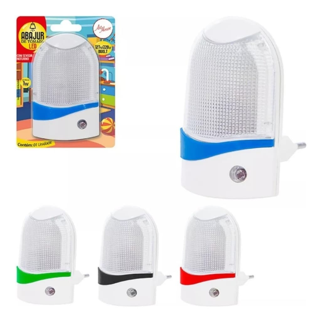 2 unidade de Mini Luminária De Tomada Luz Abajur Noturna De Led Bivolt com sensor Luminosidade
