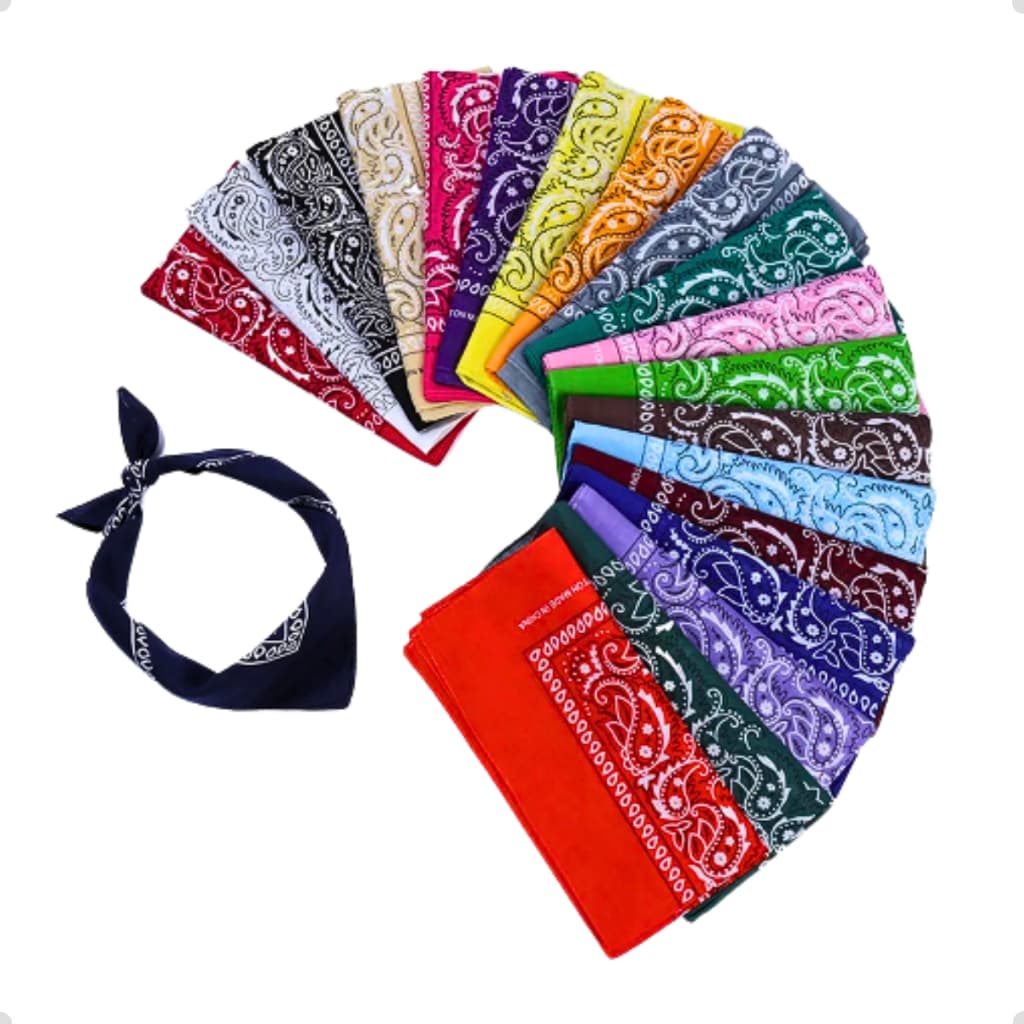 6 Bandanas Lenço Estampado Para Cabeça Moda Rock Pop Varias Cores
