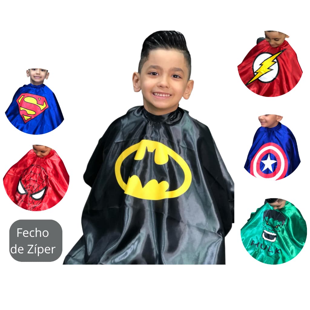 capa de barbeiro infantil cabeleireiro corte profissional Ziper