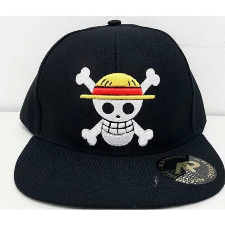 Boné Adulto Juvenil One Piece Luffy Amarelo Bordado Ajustável Anime
