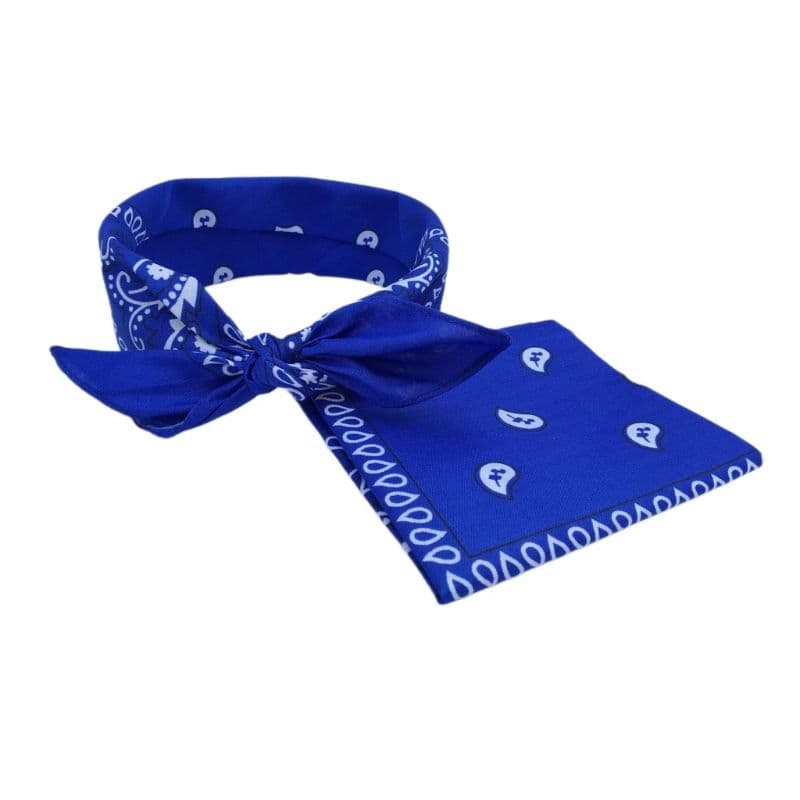 Bandana Azul Royal Lenço Faixa de Cabelo Estampado Rock Moda Blogueira